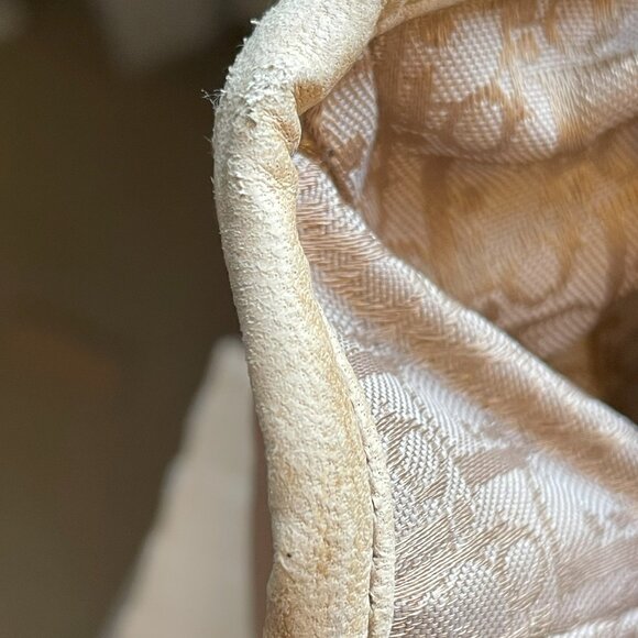 Vintage Christian Dior Beige Pleated Lambskin Leather Plisse Tote Bag - Picture 14 of 16